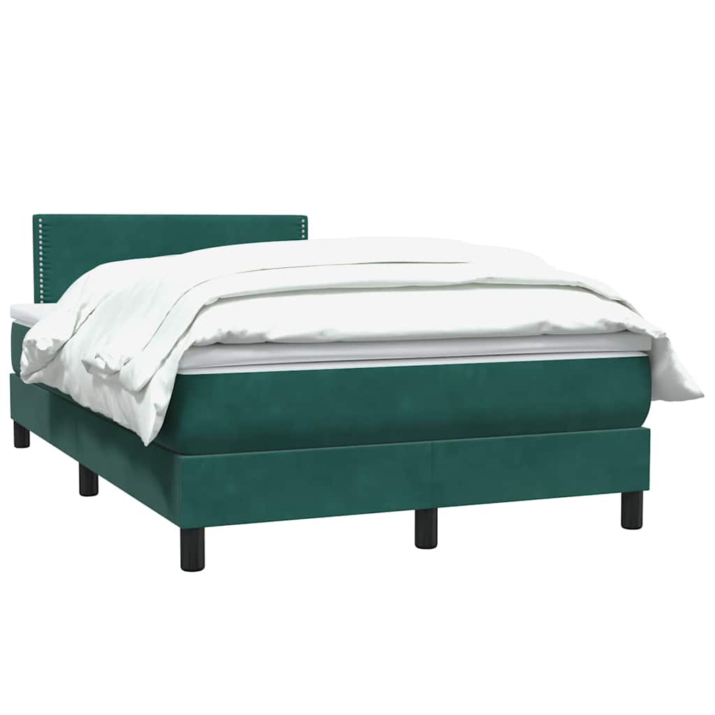 Boxspring met matras fluweel donkergroen 120x220 cm