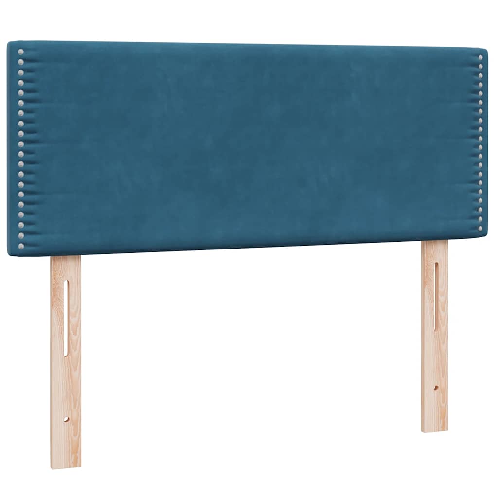 Boxspring met matras fluweel donkerblauw 120x220 cm