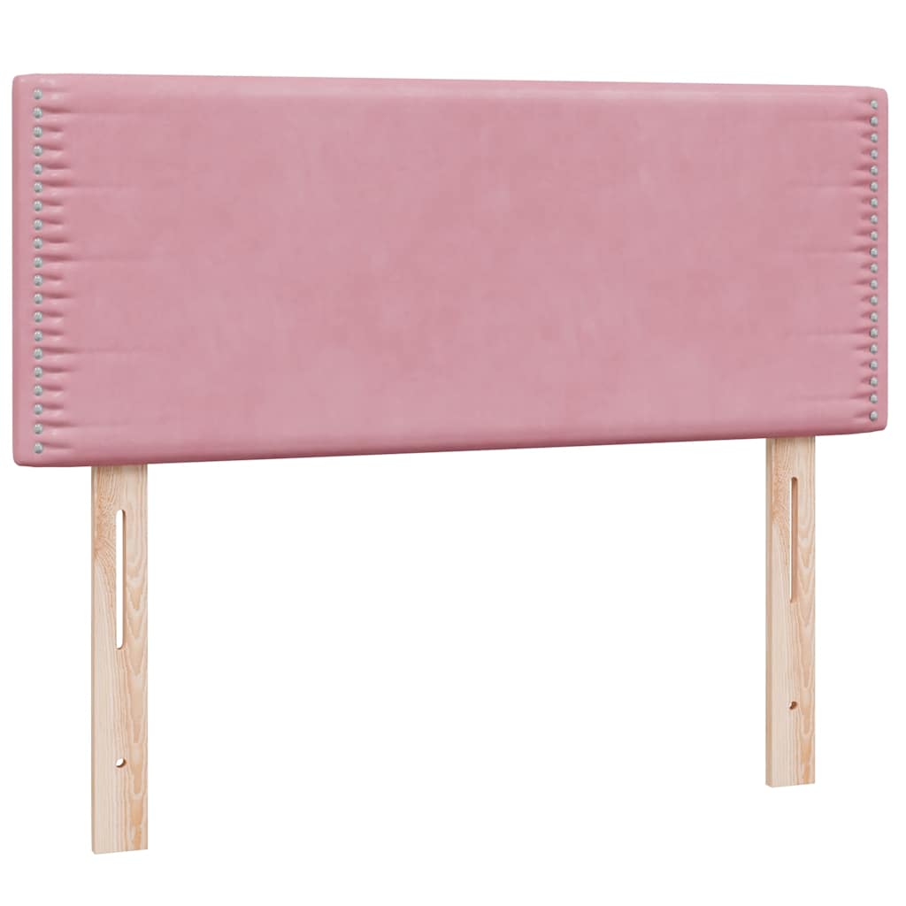 Boxspring met matras fluweel roze 120x220 cm