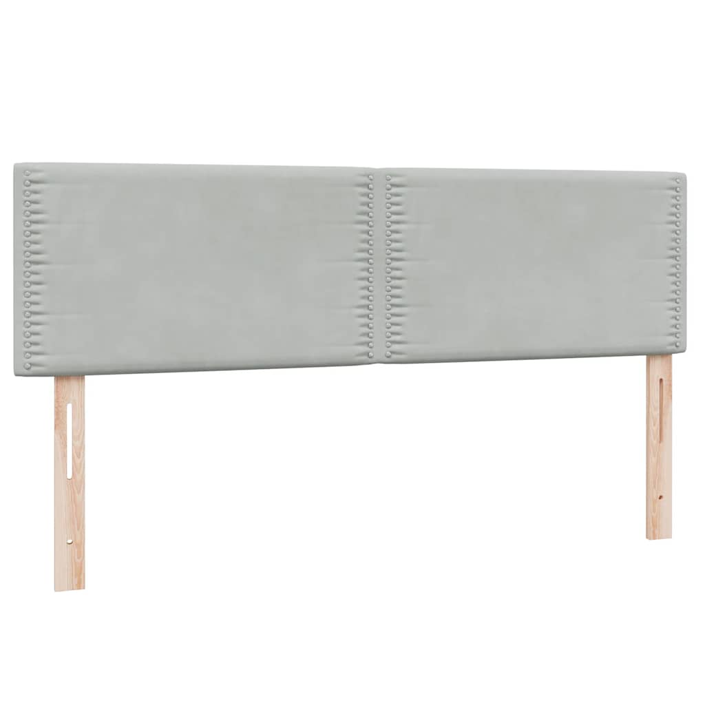 Boxspring met matras fluweel lichtgrijs 140x220 cm