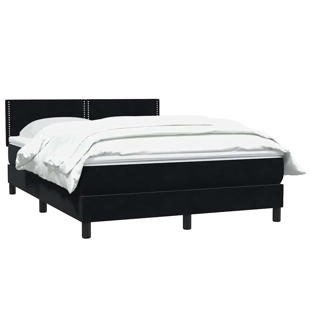 Boxspring met matras fluweel zwart 140x220 cm