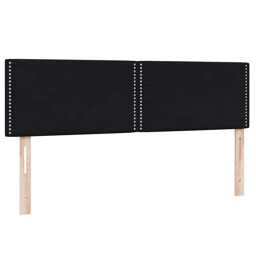 Boxspring met matras fluweel zwart 140x220 cm
