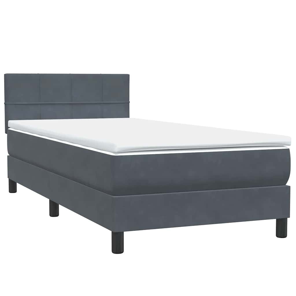 Boxspring met matras fluweel donkergrijs 80x210 cm is nu te koop bij PeponiXL, paradijselijk wonen!