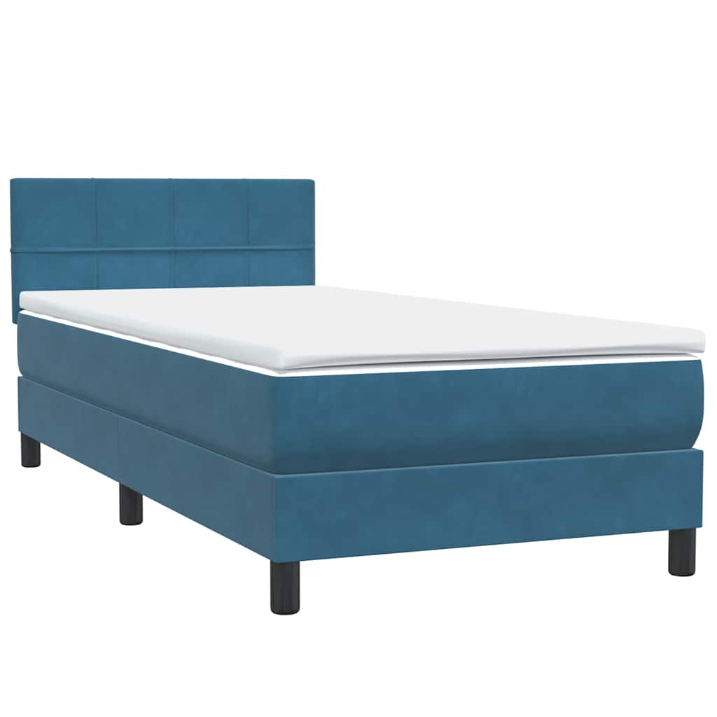Boxspring met matras fluweel donkerblauw 80x210 cm is nu te koop bij PeponiXL, paradijselijk wonen!