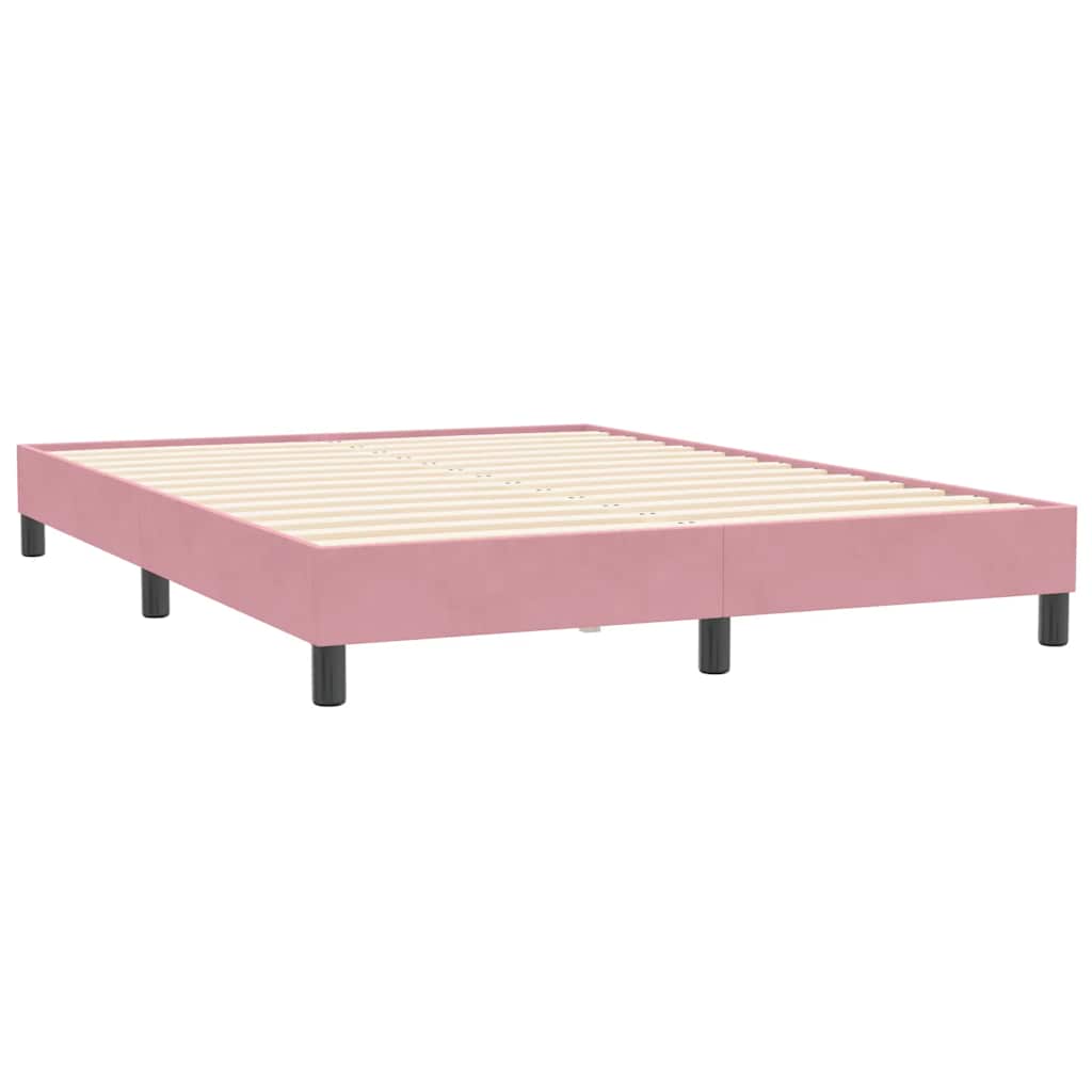Boxspring met matras fluweel roze 140x210 cm is nu te koop bij PeponiXL, paradijselijk wonen!