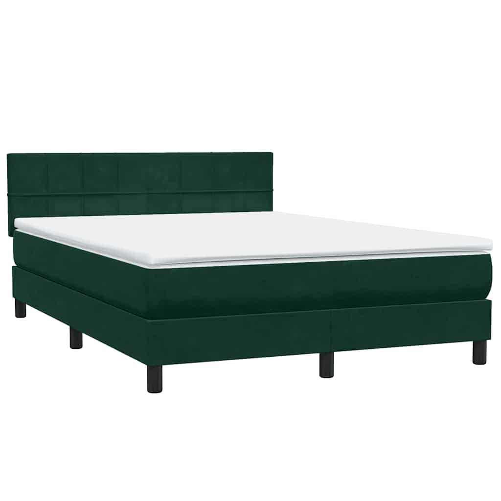 Boxspring met matras fluweel donkergroen 160x210 cm