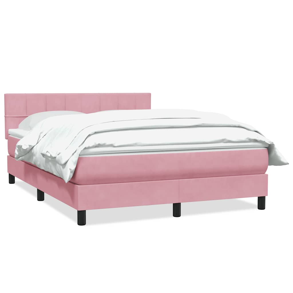 Boxspring met matras fluweel roze 160x210 cm is nu te koop bij PeponiXL, paradijselijk wonen!