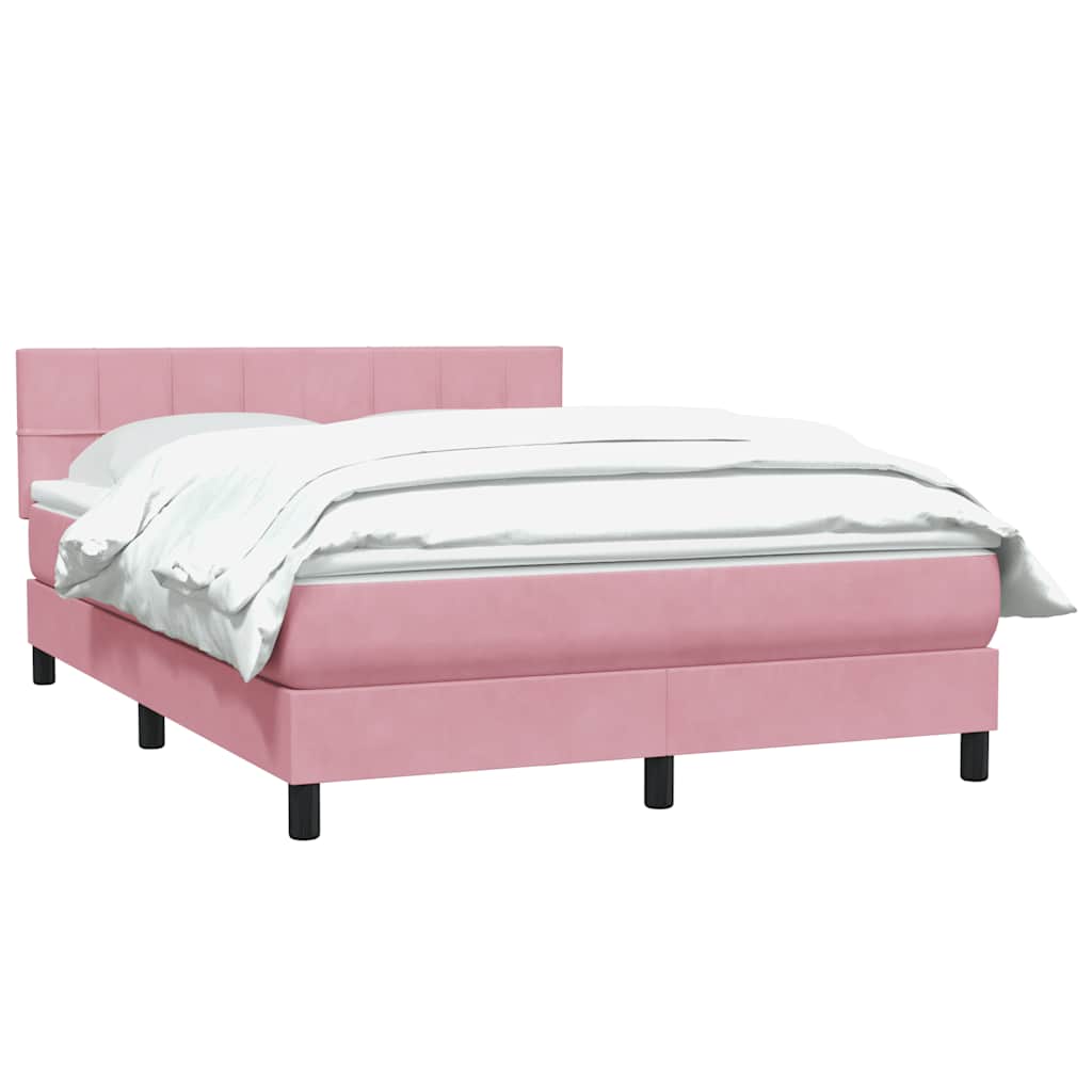 Boxspring met matras fluweel roze 160x210 cm is nu te koop bij PeponiXL, paradijselijk wonen!