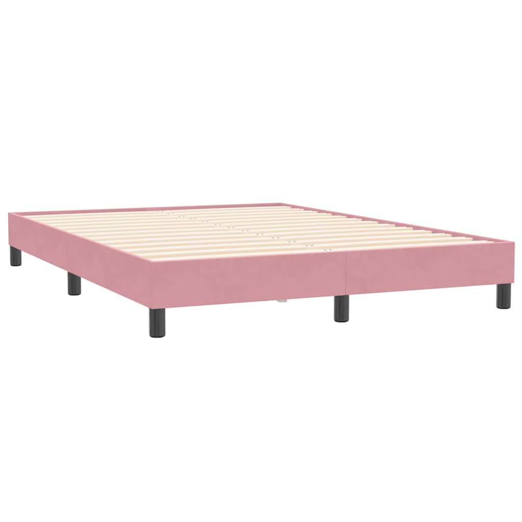 Boxspring met matras fluweel roze 160x210 cm is nu te koop bij PeponiXL, paradijselijk wonen!