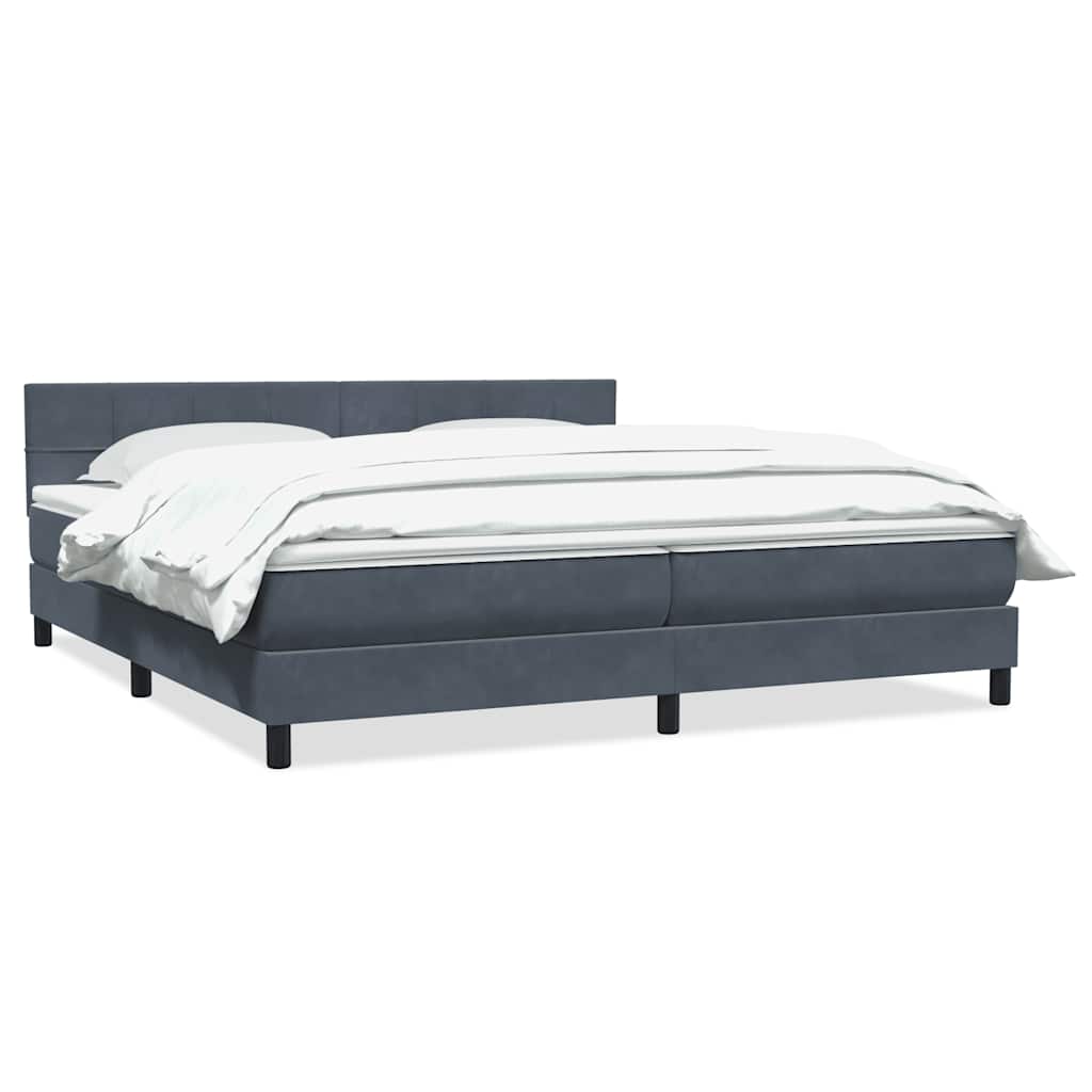 Boxspring met matras fluweel donkergrijs 180x210 cm is nu te koop bij PeponiXL, paradijselijk wonen!