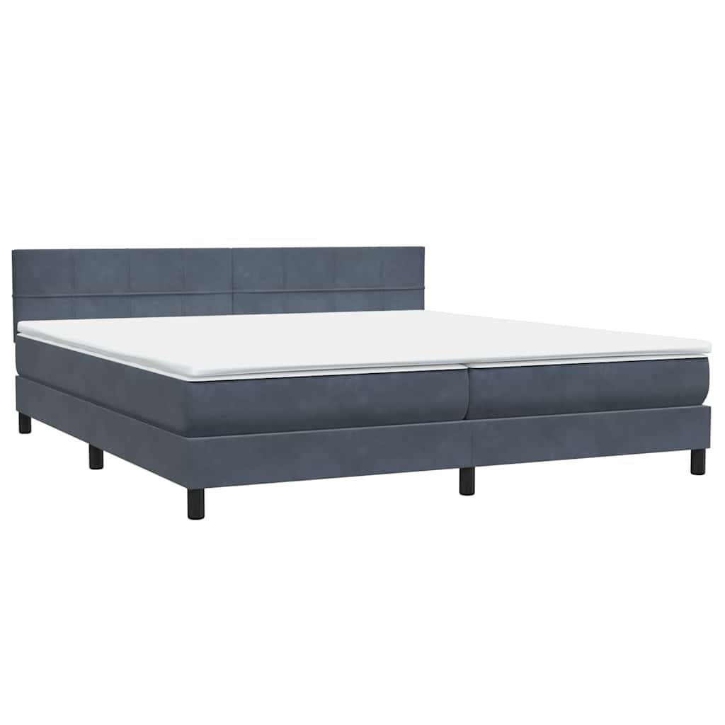 Boxspring met matras fluweel donkergrijs 180x210 cm is nu te koop bij PeponiXL, paradijselijk wonen!