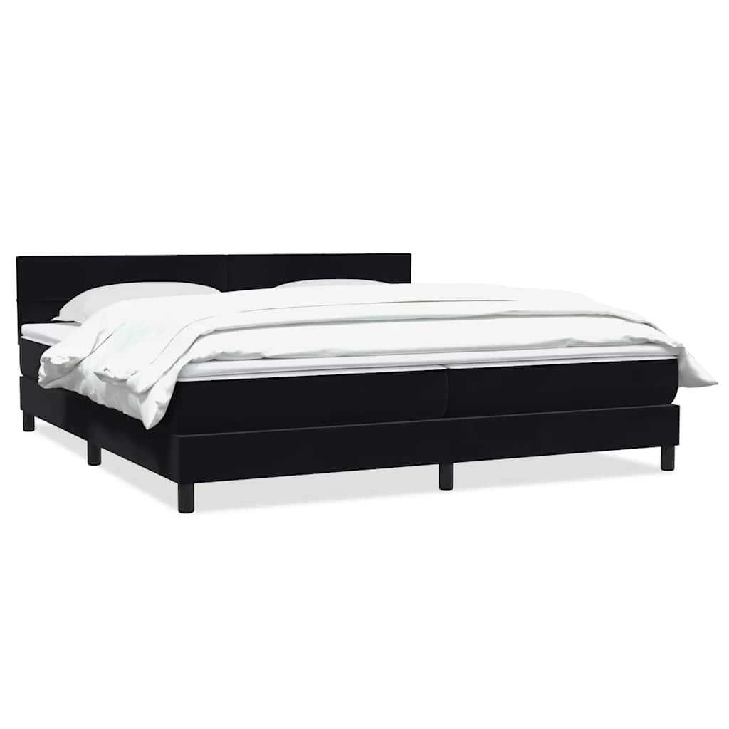 Boxspring met matras fluweel zwart 180x210 cm
