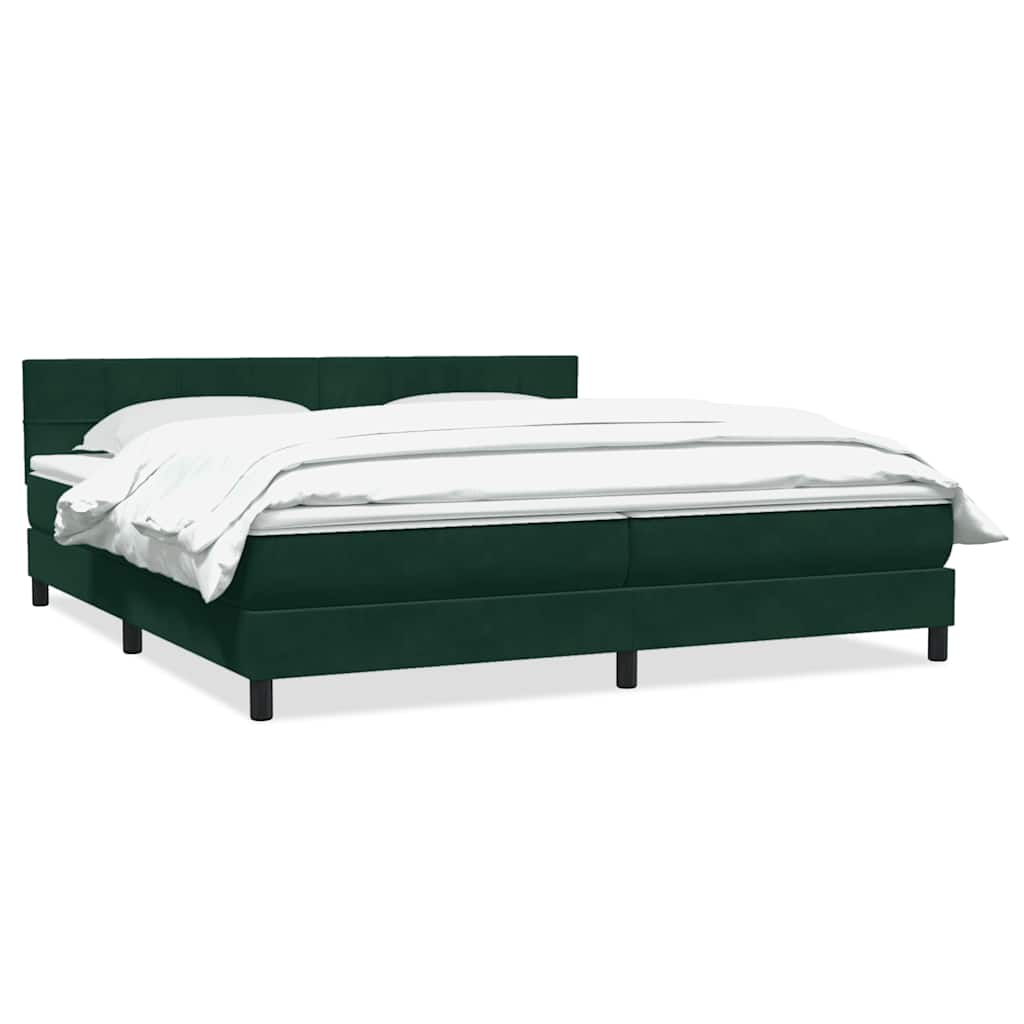 Boxspring met matras fluweel donkergroen 180x210 cm