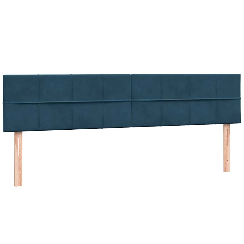 Boxspring met matras fluweel donkerblauw 180x210 cm