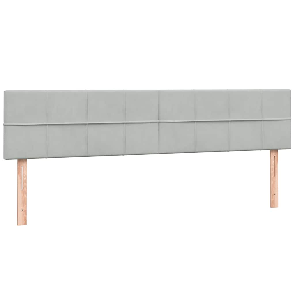 Boxspring met matras fluweel lichtgrijs 200x210 cm
