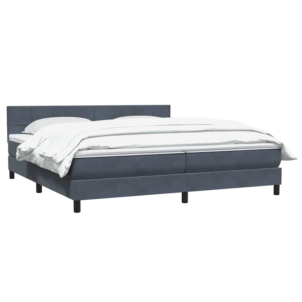 Boxspring met matras fluweel donkergrijs 200x210 cm