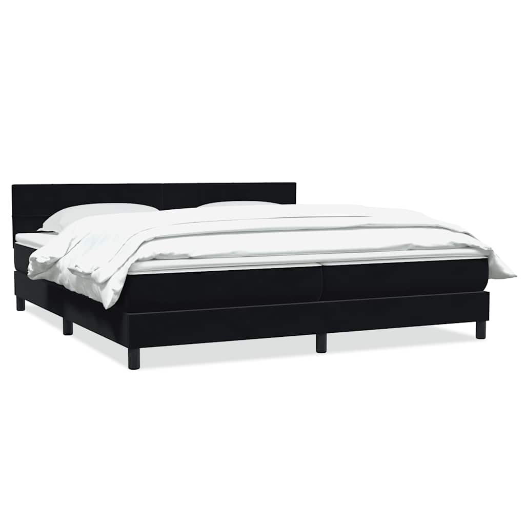 Boxspring met matras fluweel zwart 200x210 cm