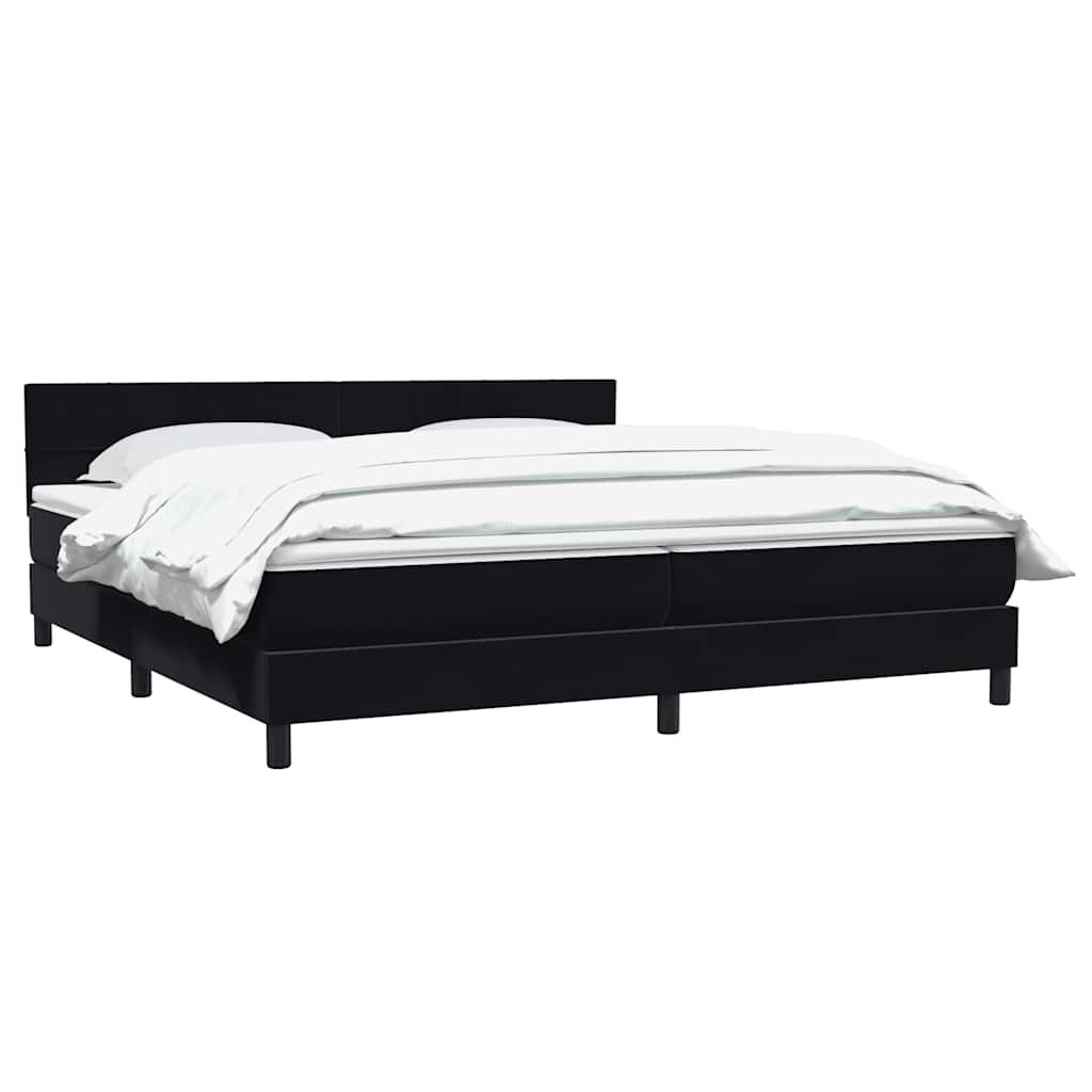 Boxspring met matras fluweel zwart 200x210 cm