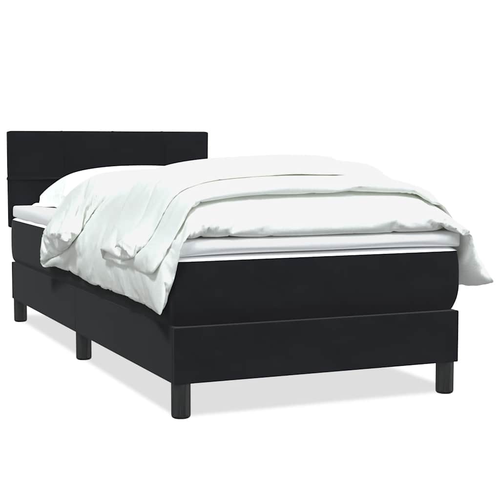 Boxspring met matras fluweel zwart 80x220 cm is nu te koop bij PeponiXL, paradijselijk wonen!