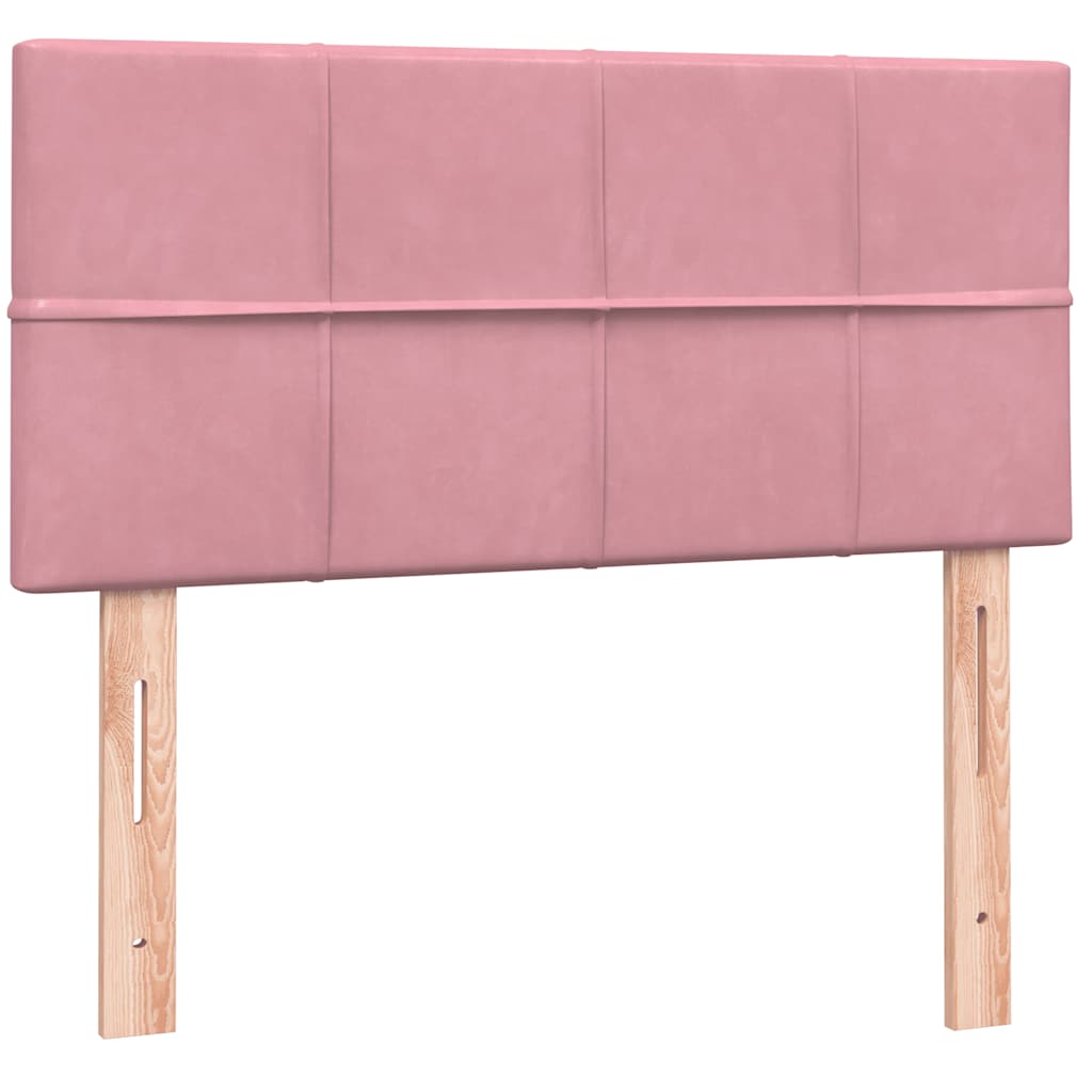 Boxspring met matras fluweel roze 100x220 cm is nu te koop bij PeponiXL, paradijselijk wonen!