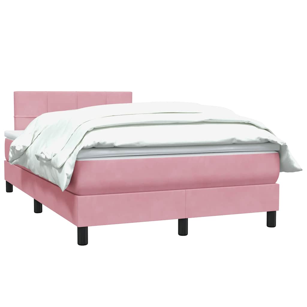 Boxspring met matras fluweel roze 120x220 cm is nu te koop bij PeponiXL, paradijselijk wonen!