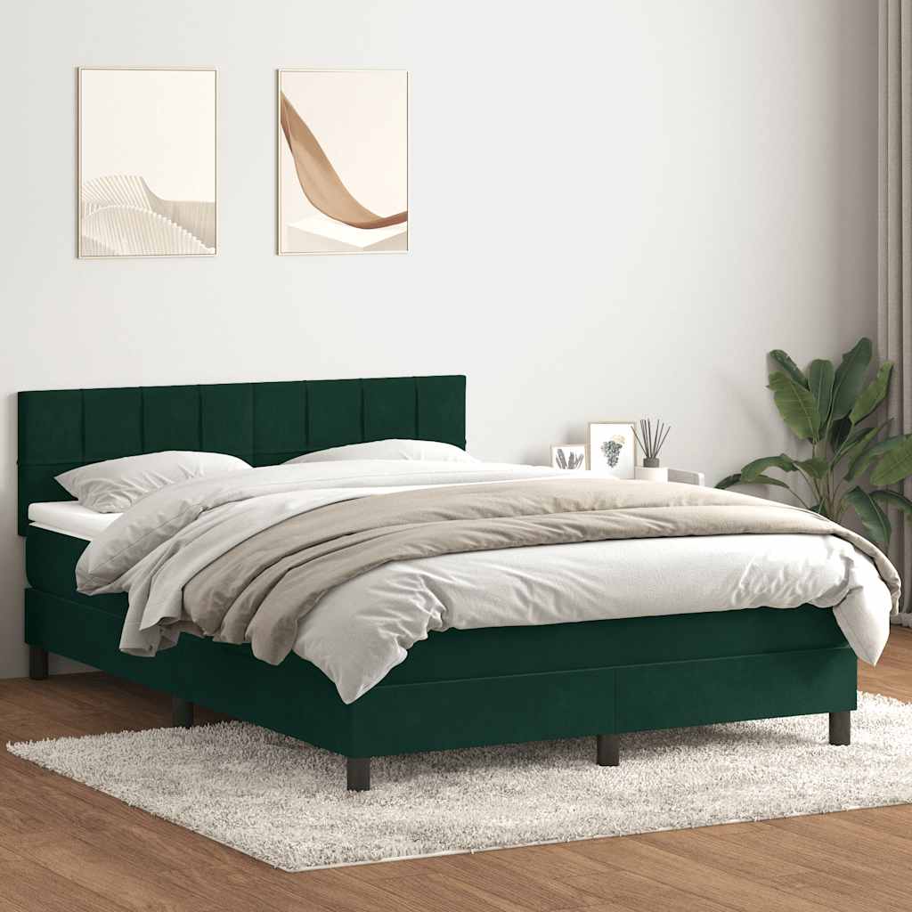 Boxspring met matras fluweel donkergroen 160x220 cm is nu te koop bij PeponiXL, paradijselijk wonen!