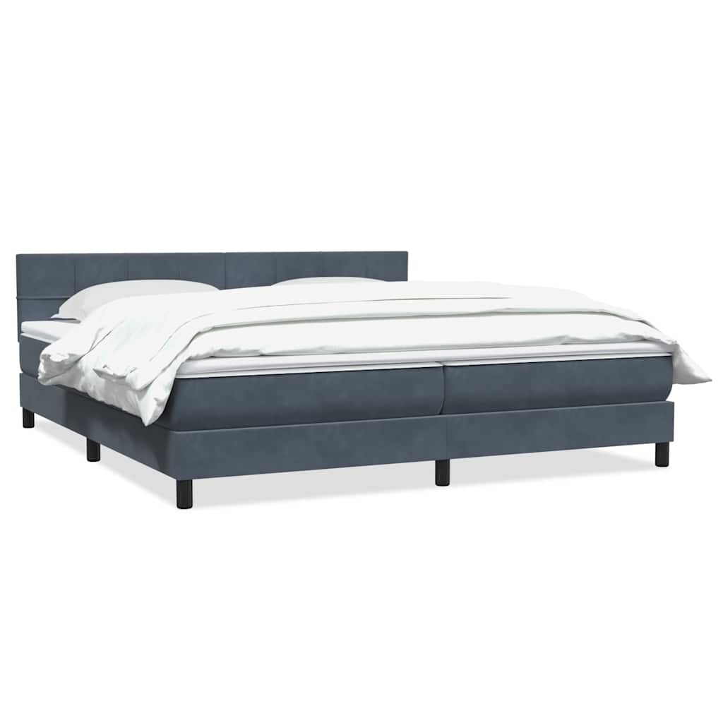 Boxspring met matras fluweel donkergrijs 180x220 cm is nu te koop bij PeponiXL, paradijselijk wonen!