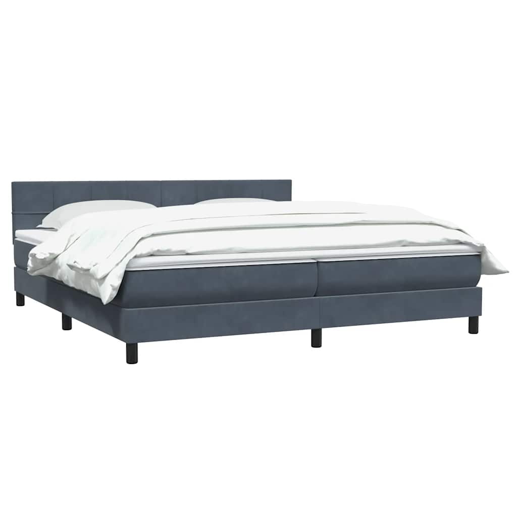 Boxspring met matras fluweel donkergrijs 180x220 cm is nu te koop bij PeponiXL, paradijselijk wonen!