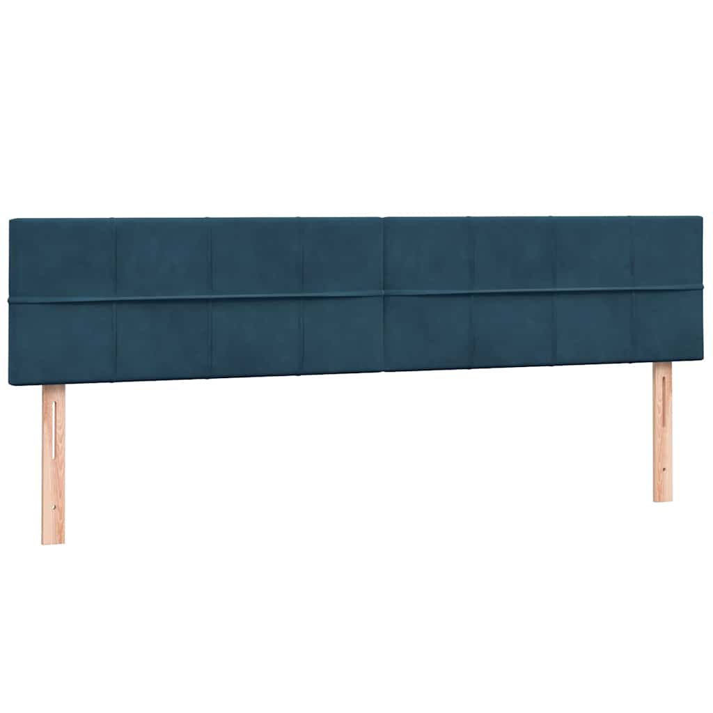 Boxspring met matras fluweel donkerblauw 180x220 cm