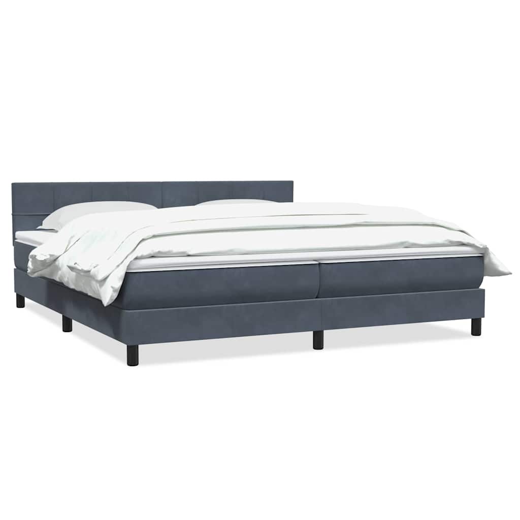 Boxspring met matras fluweel donkergrijs 200x220 cm