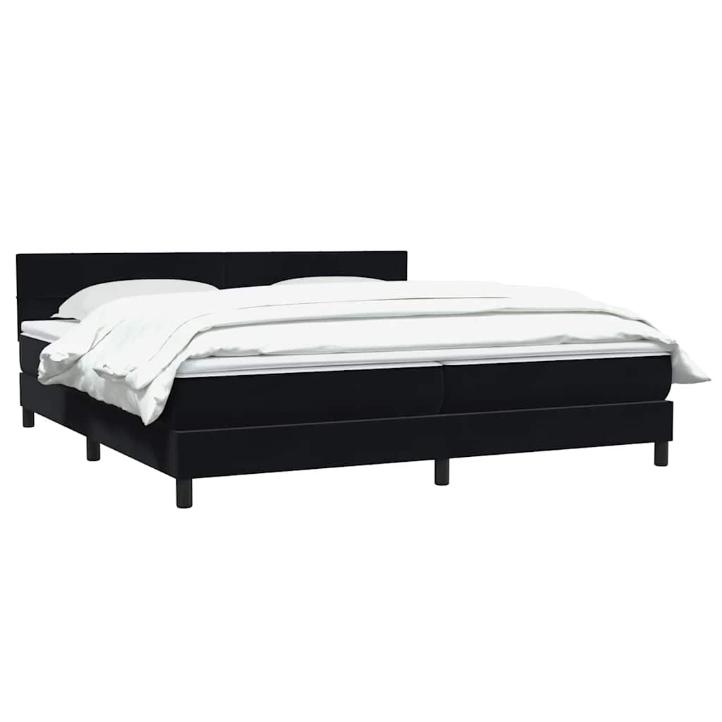 Boxspring met matras fluweel zwart 200x220 cm