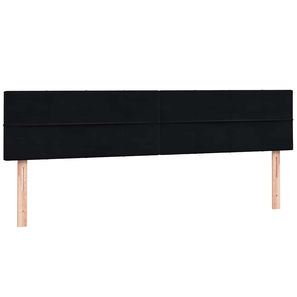 Boxspring met matras fluweel zwart 200x220 cm