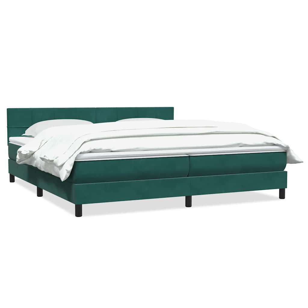 Boxspring met matras fluweel donkergroen 200x220 cm