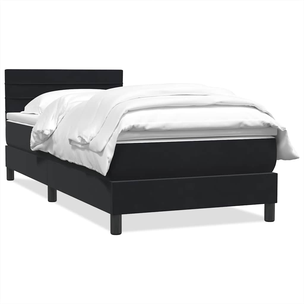 Boxspring met matras fluweel zwart 80x210 cm