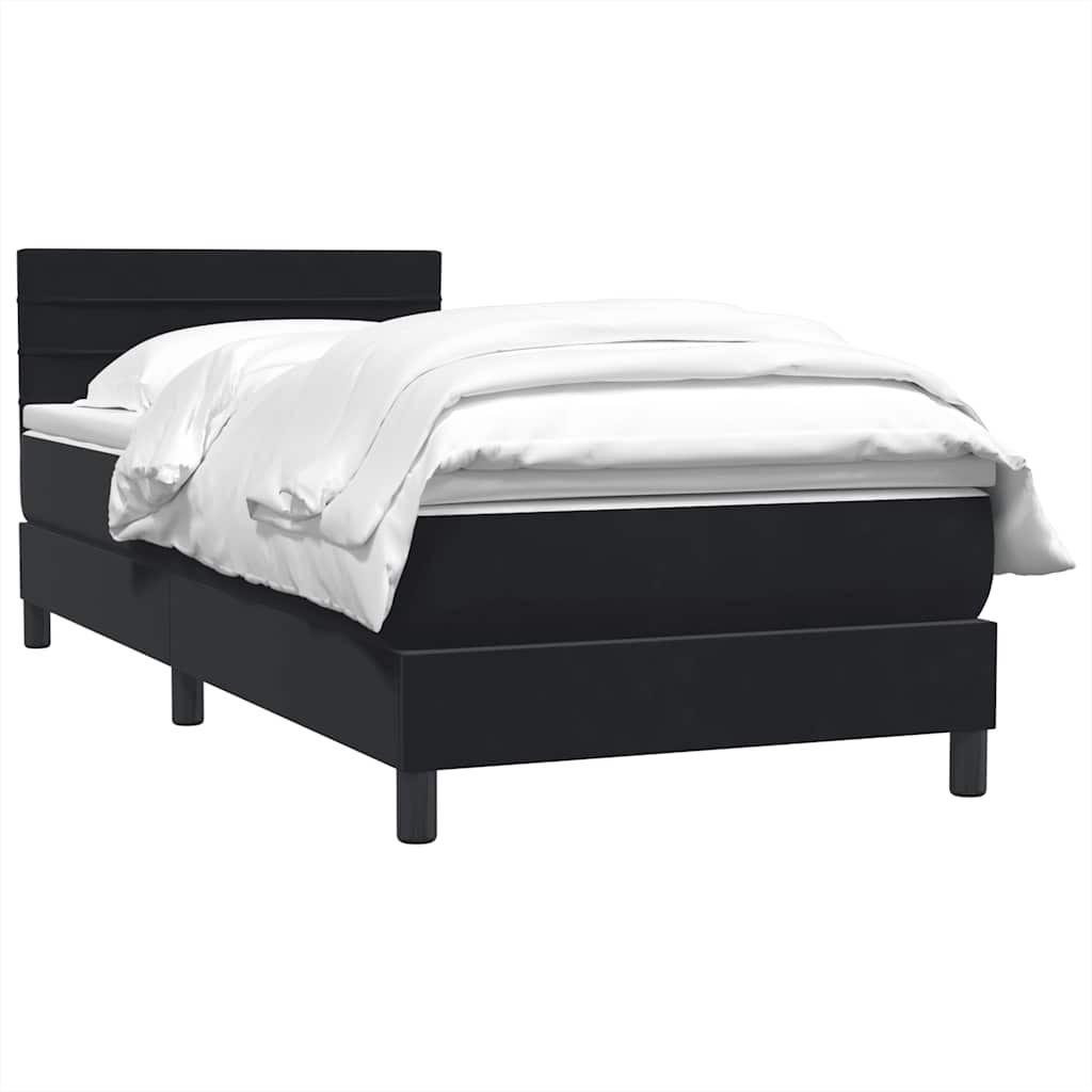 Boxspring met matras fluweel zwart 80x210 cm