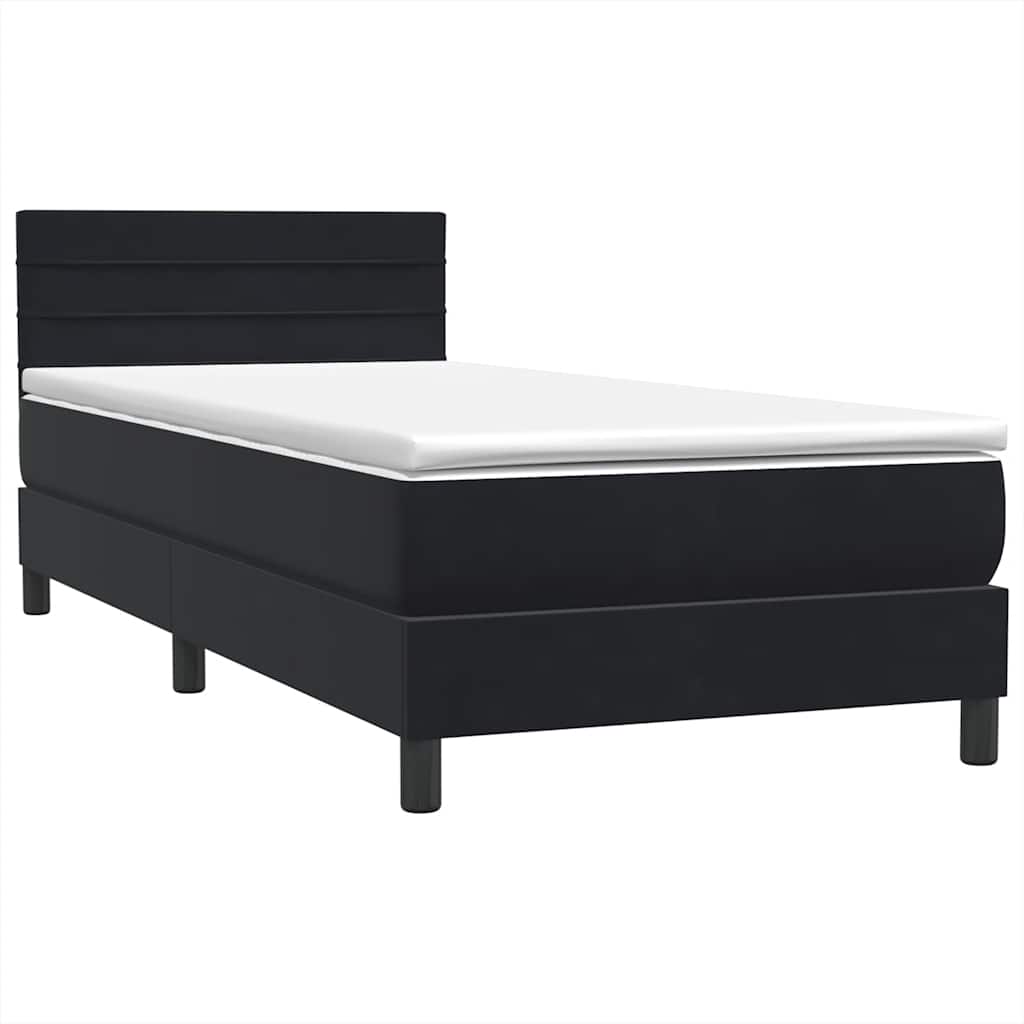 Boxspring met matras fluweel zwart 80x210 cm