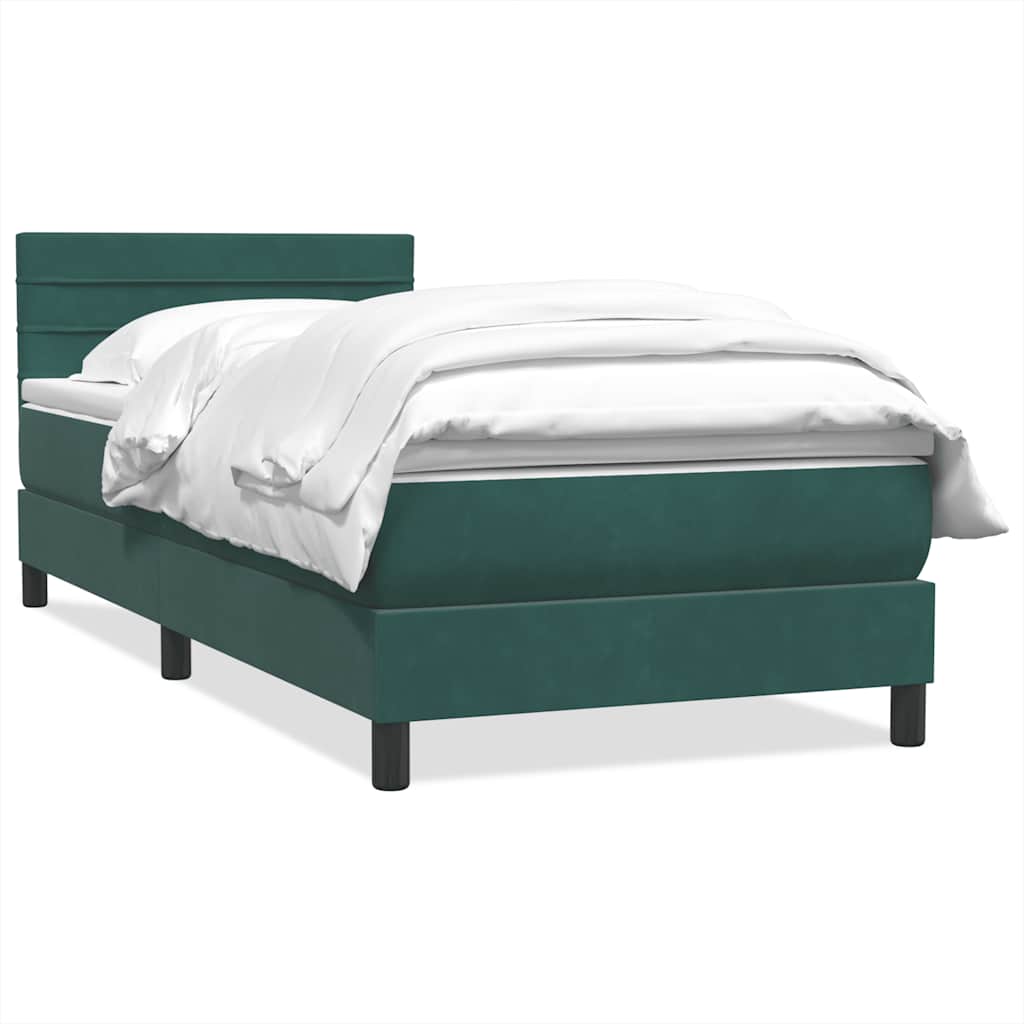 Boxspring met matras fluweel donkergroen 80x210 cm