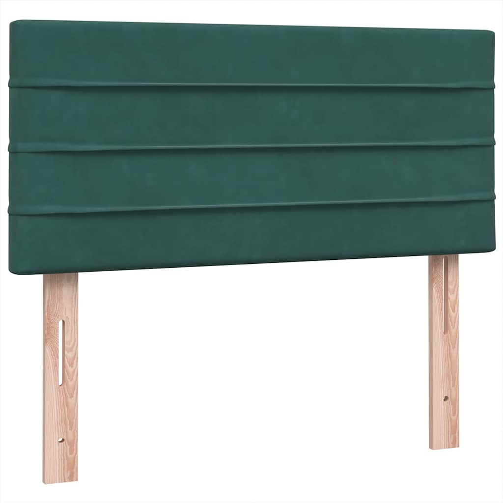 Boxspring met matras fluweel donkergroen 80x210 cm