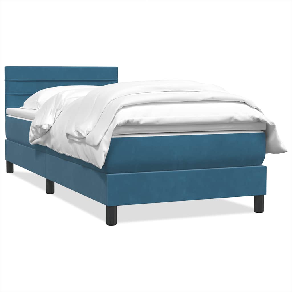 Boxspring met matras fluweel donkerblauw 80x210 cm is nu te koop bij PeponiXL, paradijselijk wonen!