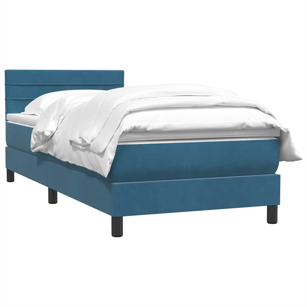 Boxspring met matras fluweel donkerblauw 80x210 cm is nu te koop bij PeponiXL, paradijselijk wonen!