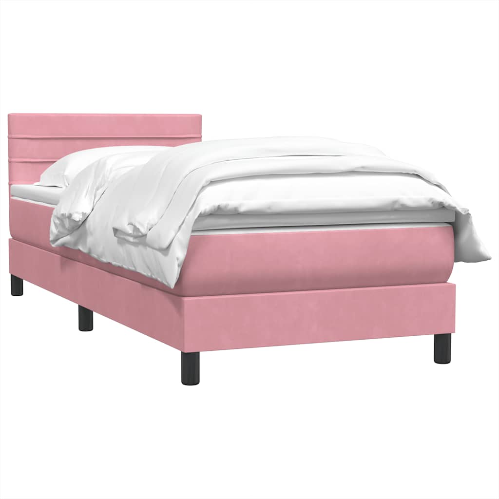 Boxspring met matras fluweel roze 80x210 cm