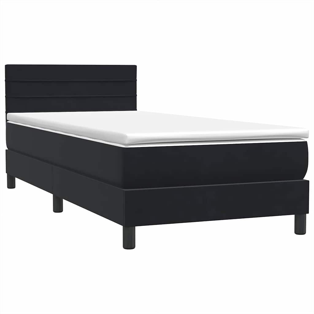 Boxspring met matras fluweel zwart 90x210 cm is nu te koop bij PeponiXL, paradijselijk wonen!