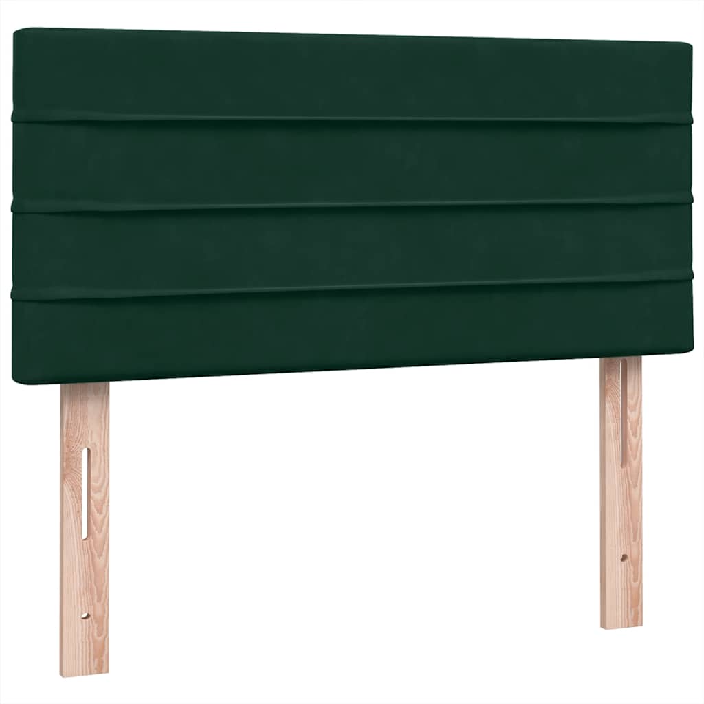 Boxspring met matras fluweel donkergroen 90x210 cm