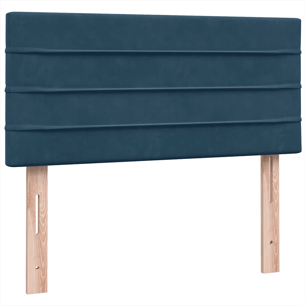 Boxspring met matras fluweel donkerblauw 90x210 cm