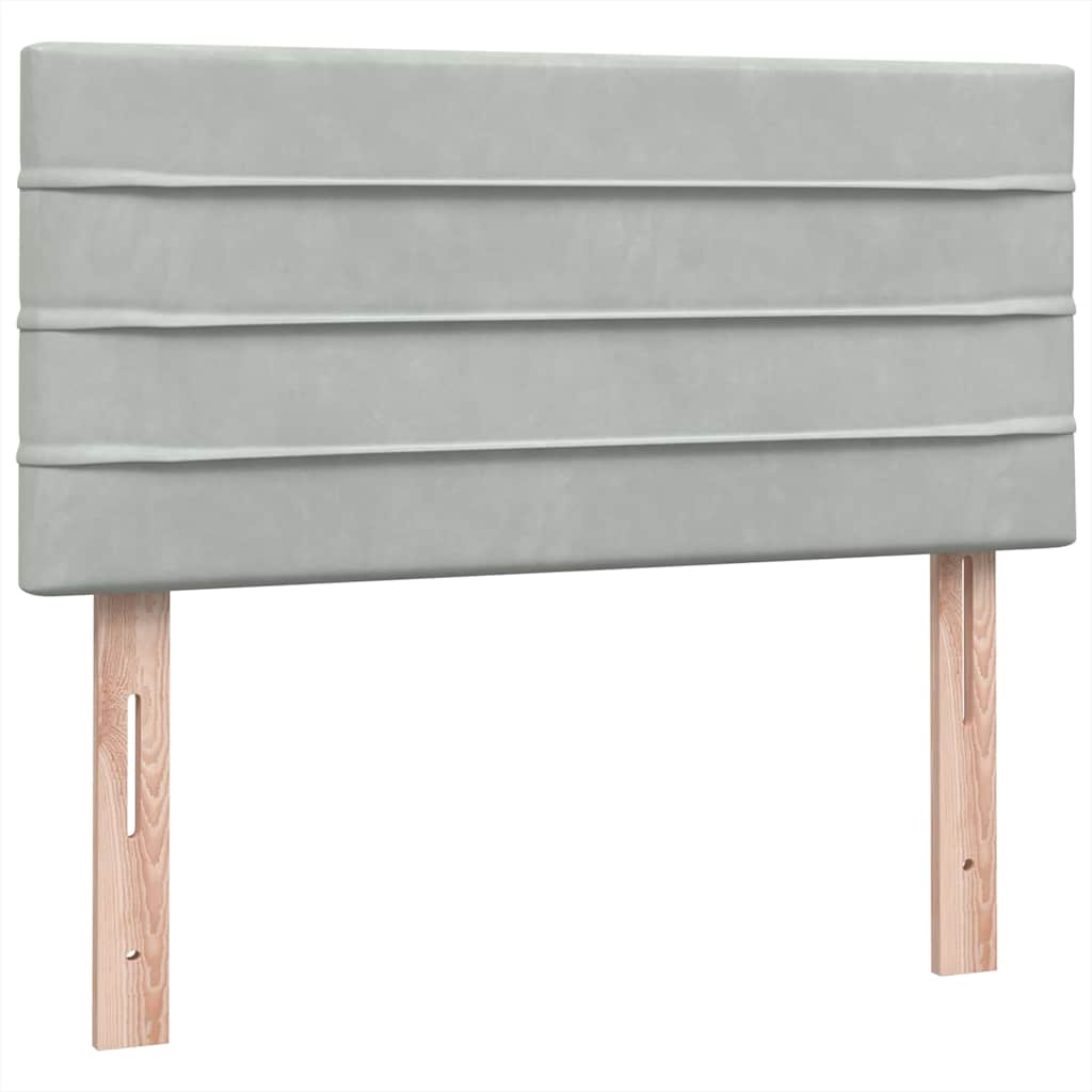 Boxspring met matras fluweel lichtgrijs 90x220 cm is nu te koop bij PeponiXL, paradijselijk wonen!