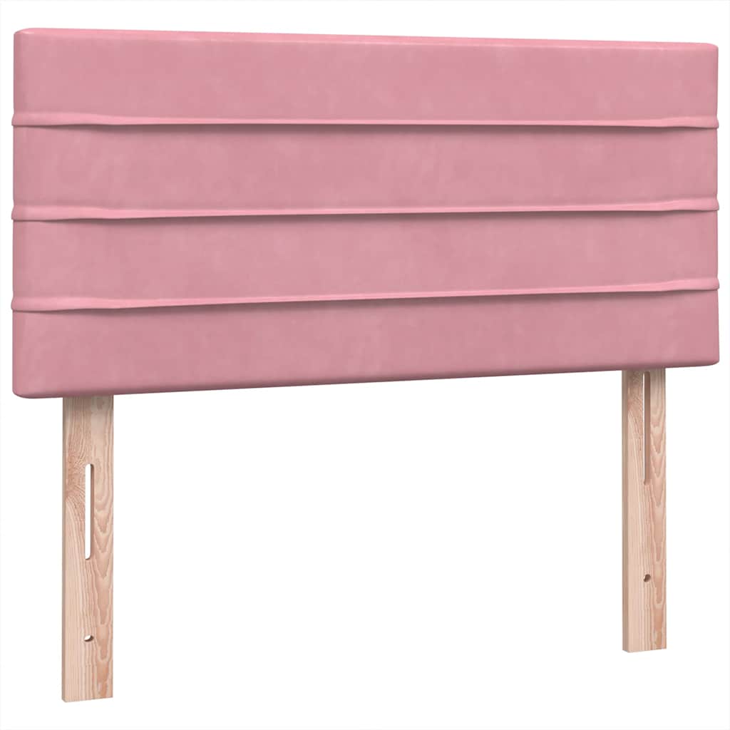 Boxspring met matras fluweel roze 90x220 cm is nu te koop bij PeponiXL, paradijselijk wonen!