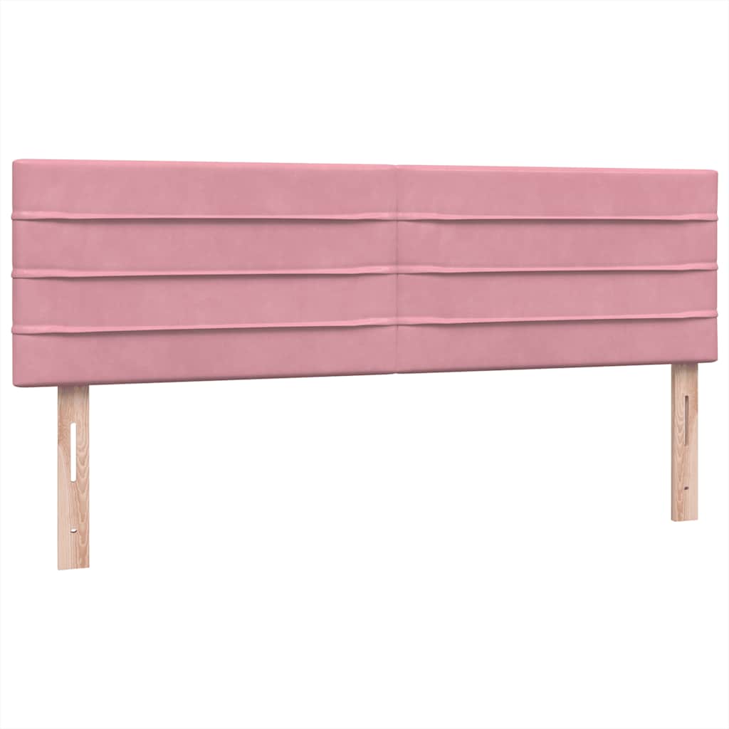 Boxspring met matras fluweel roze 160x220 cm