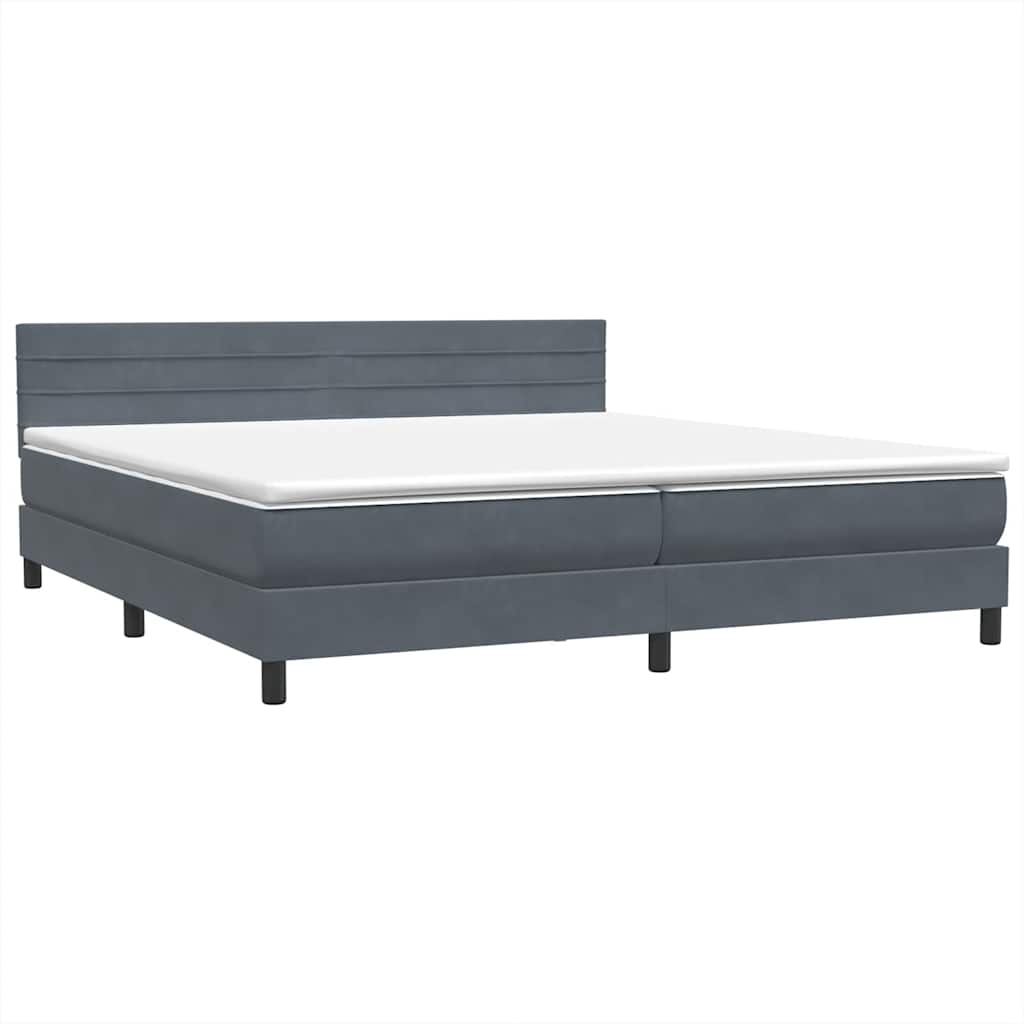 Boxspring met matras fluweel donkergrijs 180x220 cm is nu te koop bij PeponiXL, paradijselijk wonen!