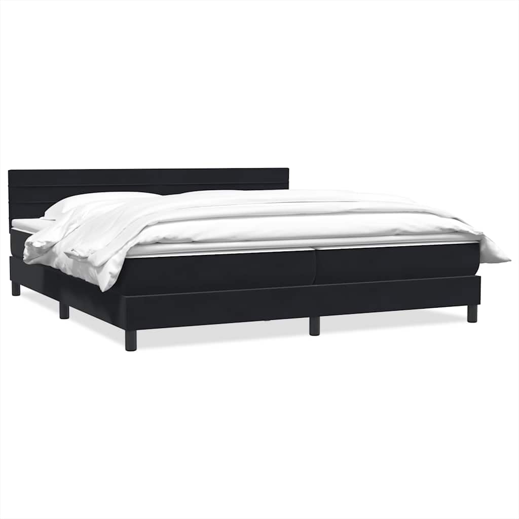 Boxspring met matras fluweel zwart 180x220 cm