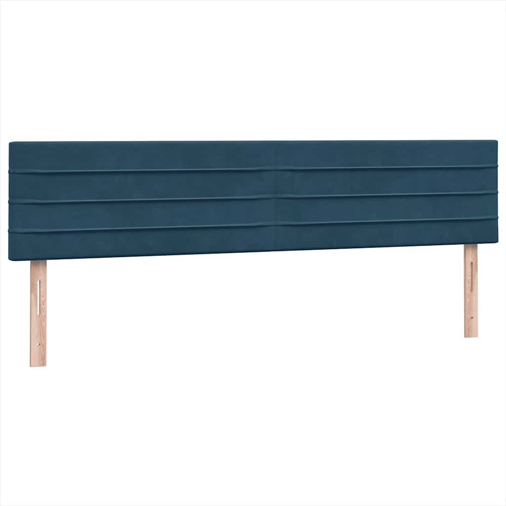 Boxspring met matras fluweel donkerblauw 180x220 cm